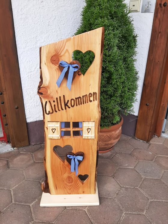 Eingangsbrett Willkommen