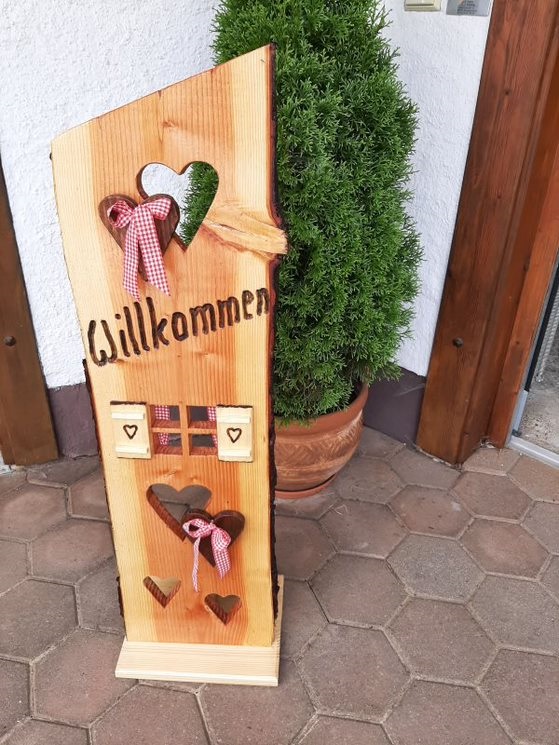 Eingangsbrett Willkommen