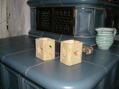 Windlicht mit Sterne und Mond