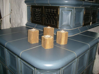 Teelichter aus Altholz mit Glaseinsatz  St&uuml;ck  9.00 Euro