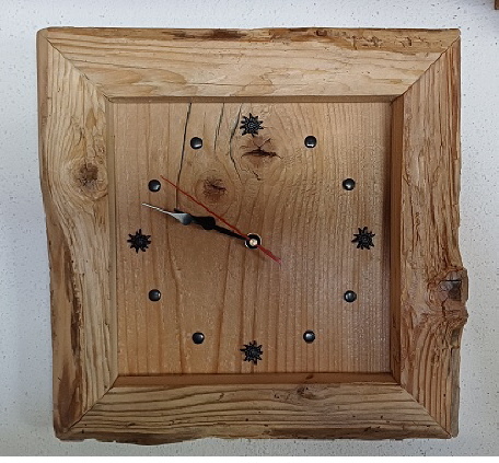 Altholz Uhr Unikat 33/33 cm Nr.70/8